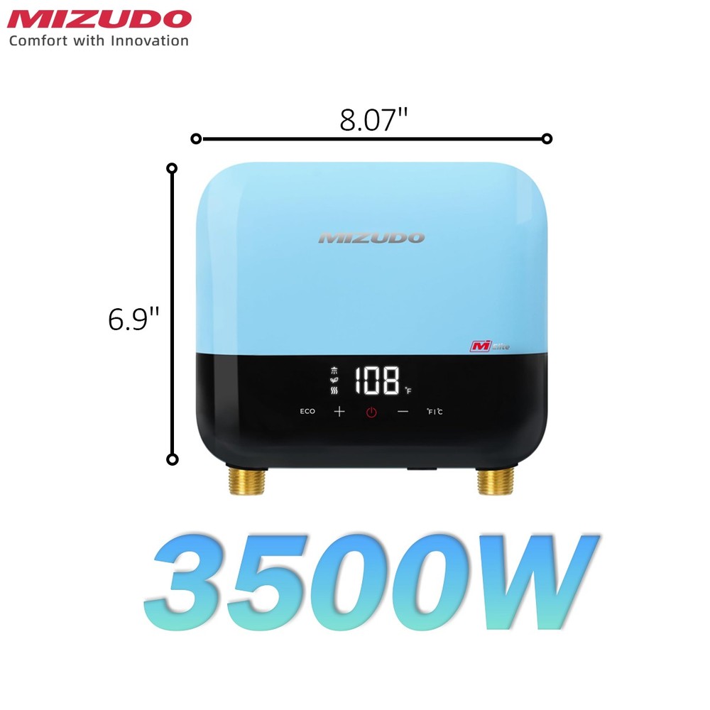 3500W Electric Tankless Water Heater 120V On Demand Hot Water Heater LED Display