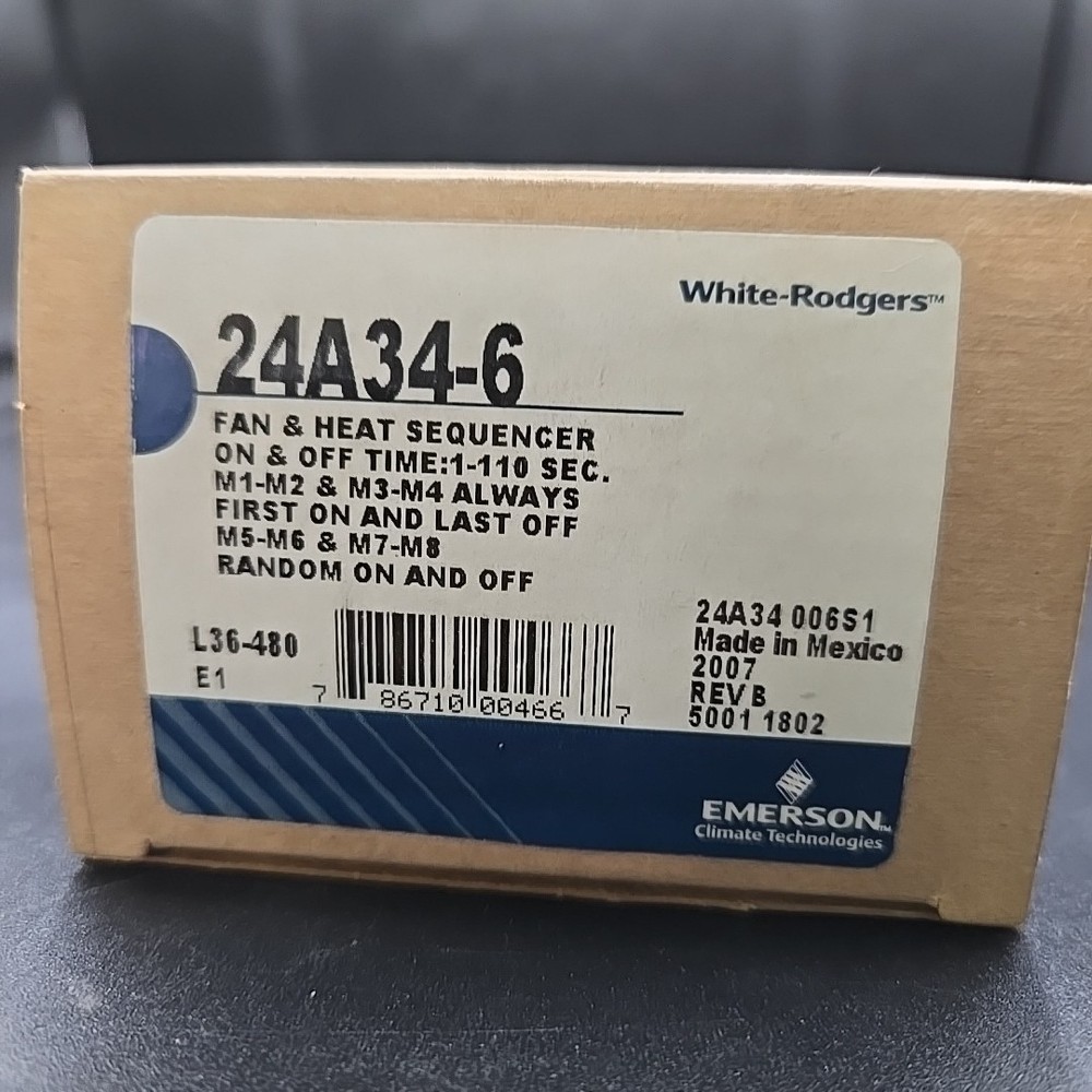 White Rodger 24A34-6 Heat Sequencer
