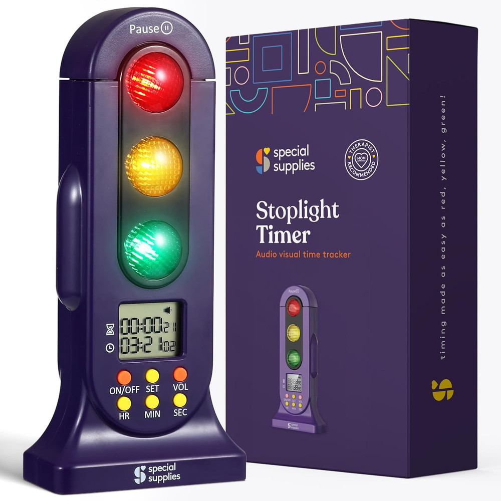 Stoplight Audio Visual Timer for Kids with Lights and Stopwatch Home Classroom