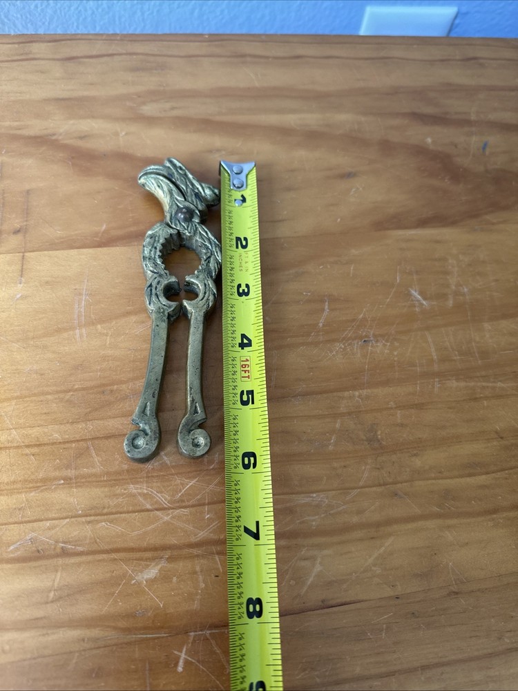 Vintage Antique Solid Brass Eagle Bird Head Nut Cracker