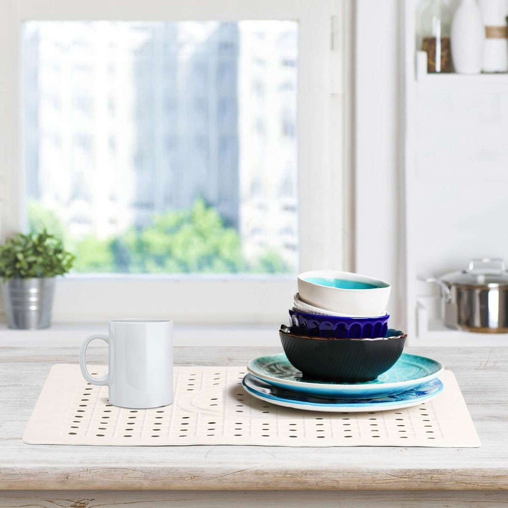 1-4 Pcs Kitchen Rubber Sink Mat Drain Pad Counter Protector Non-Slip Mesh new