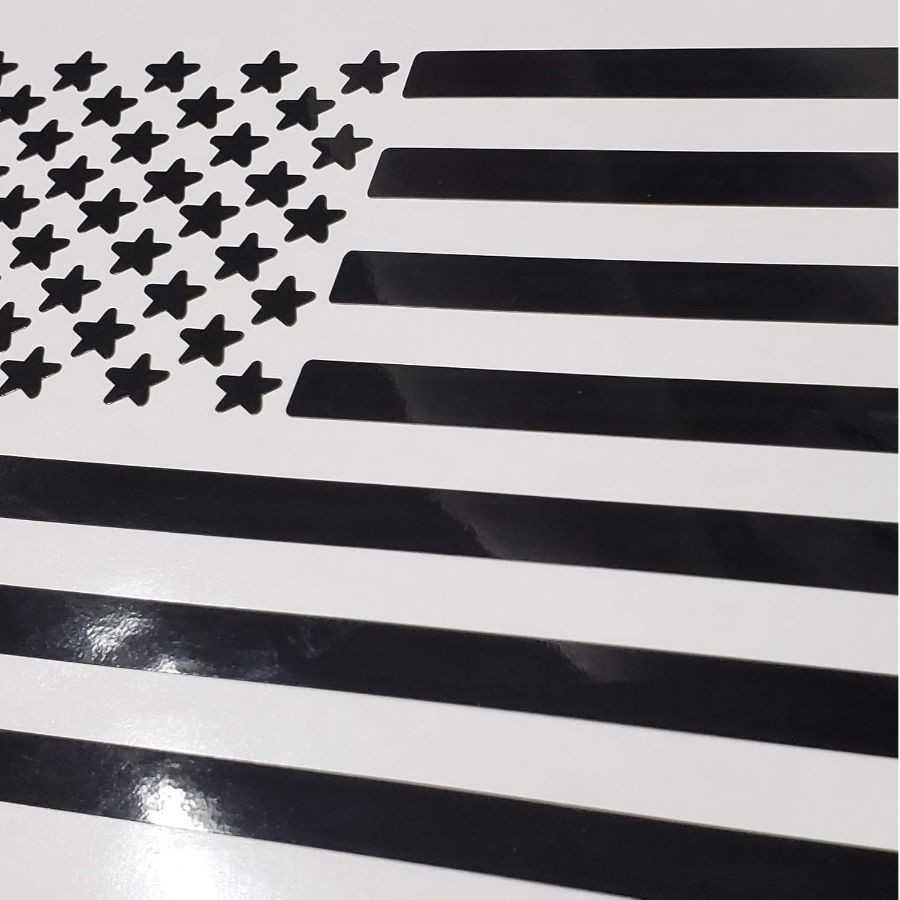 American Flag Decal (4" x 7", Gloss Black)