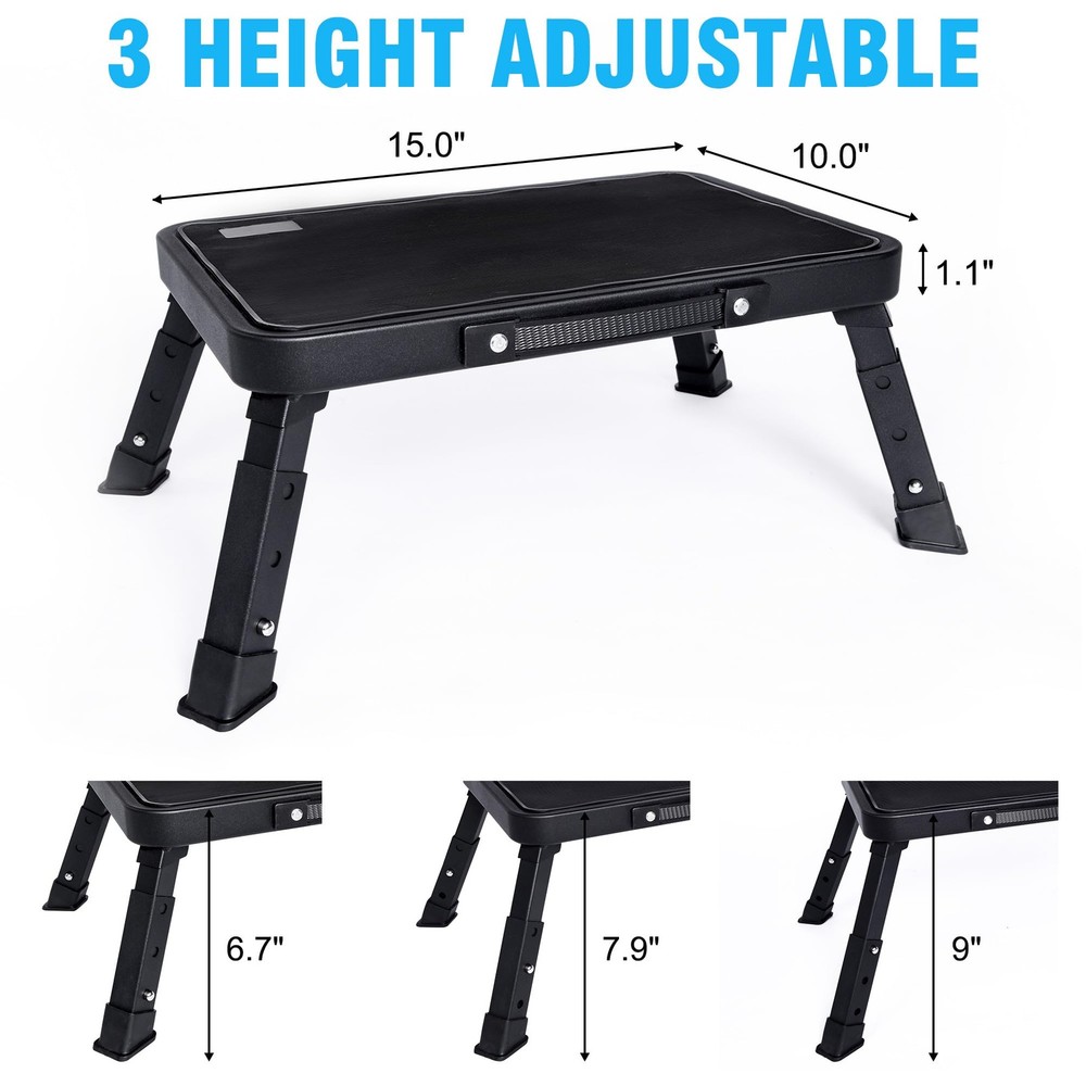 Step Stool, Adjustable Folding Step Stools for Adults and Seniors, Foldable S...