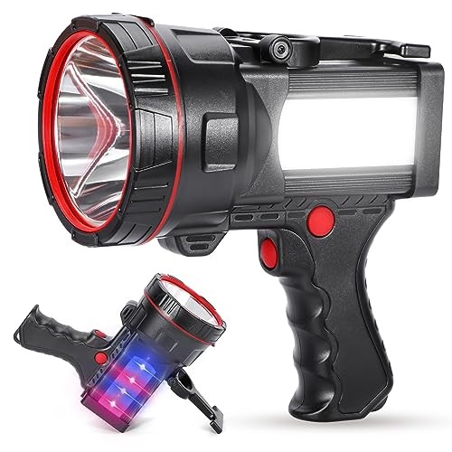 Superbright Handheld LED Spotlight Flashlight Powerful Black-White Light
