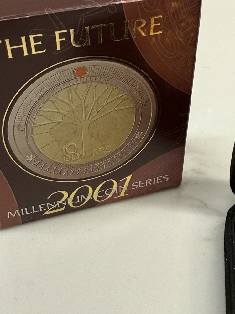 2001 The Future Fine Silver Proof Coin - Millennium - RAM Copper Ring $10 Dollar
