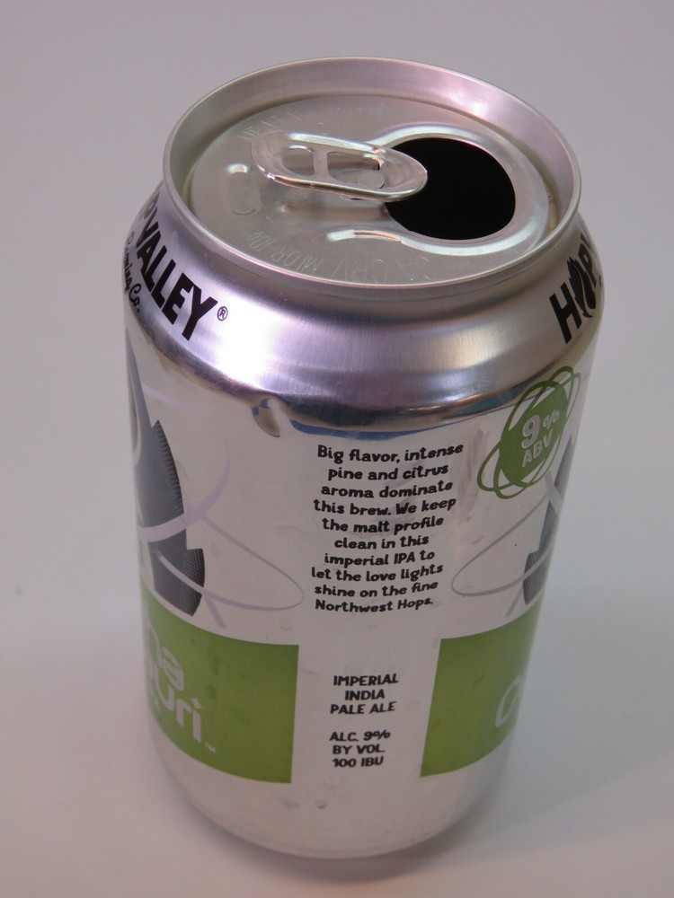 Craft BEER Empty Can ~ HOP VALLEY Brewing Alpha Centauri 2x IPA ~ Eugene, OREGON