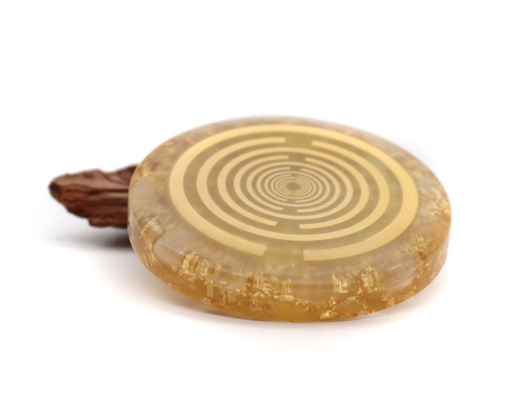 Rose quartz MWO harmonisation disc, orgone disc