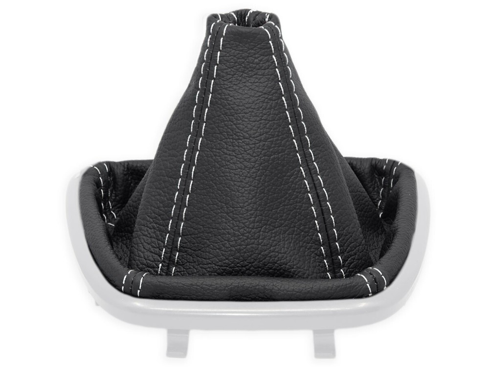 FOR FORD TRANSIT CONNECT 13-20 GEAR SHIFT BOOT GAITER LEATHER STITCHING WHITE