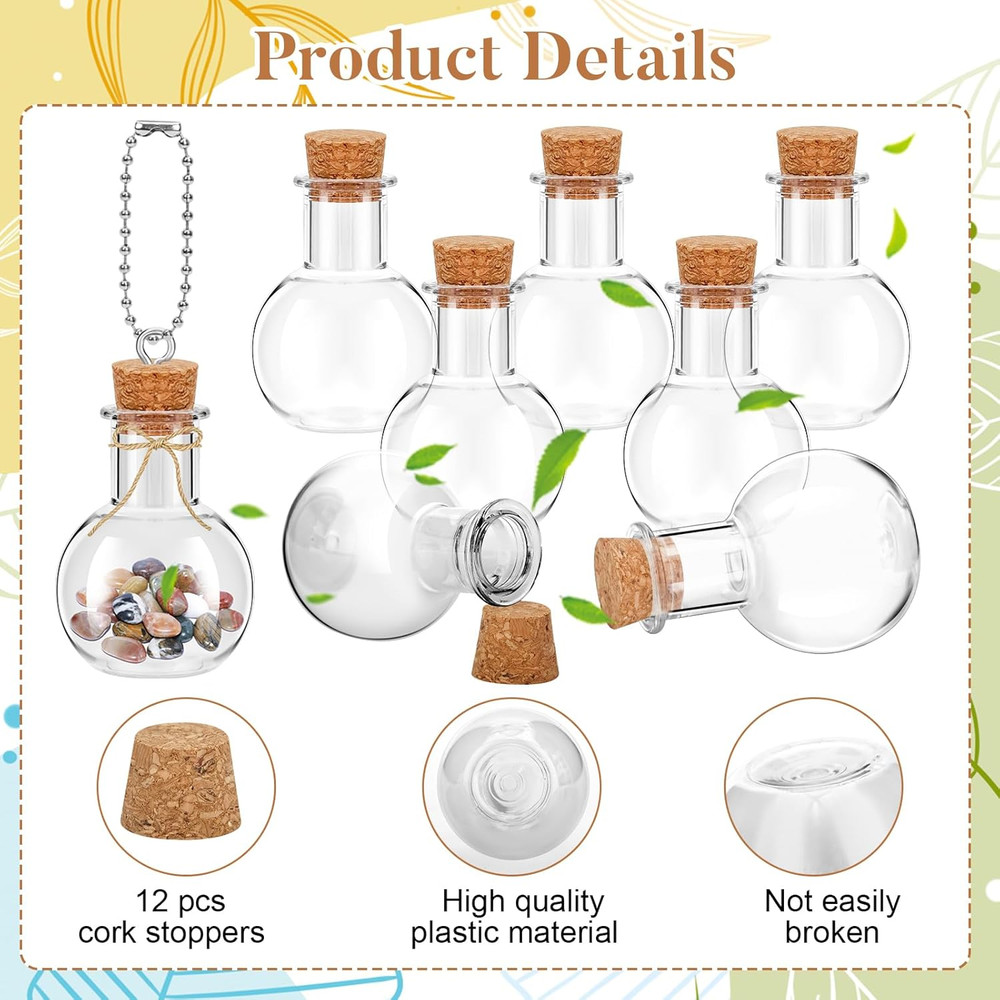 10 Packs Mini Plastic Bottles with Corks Clear Small Plastic Bottles for Birthda