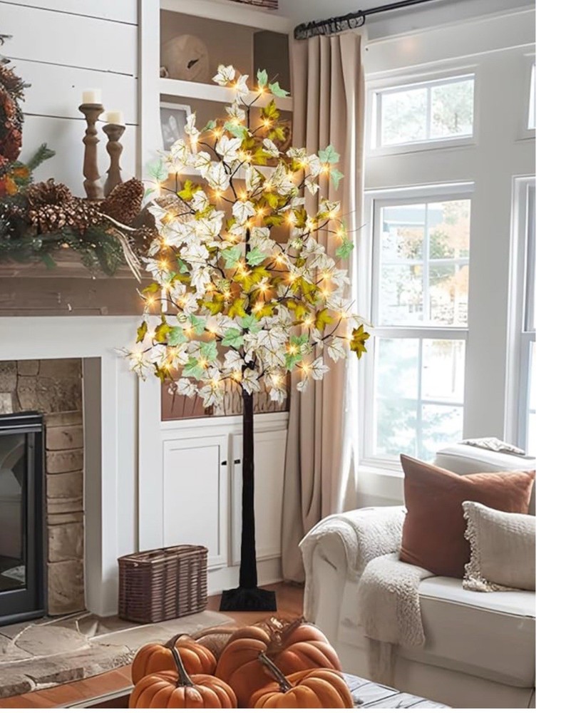 Lightshare Lighted Maple Tree 6FT 96 LED Artificial Fall Tree