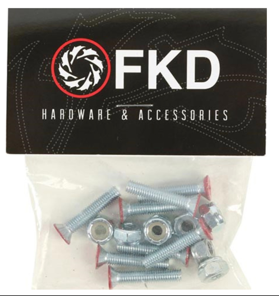 FKD Skateboard Hardware, FKD 1 inch phillips head - RED