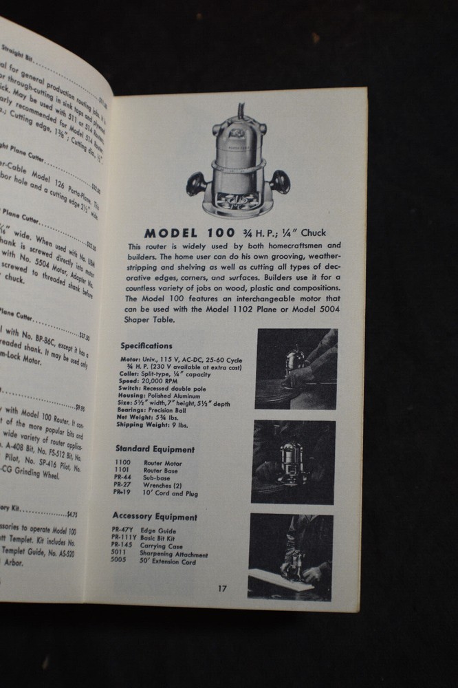 1950s Porter Cable Bits & Cutters Brochure