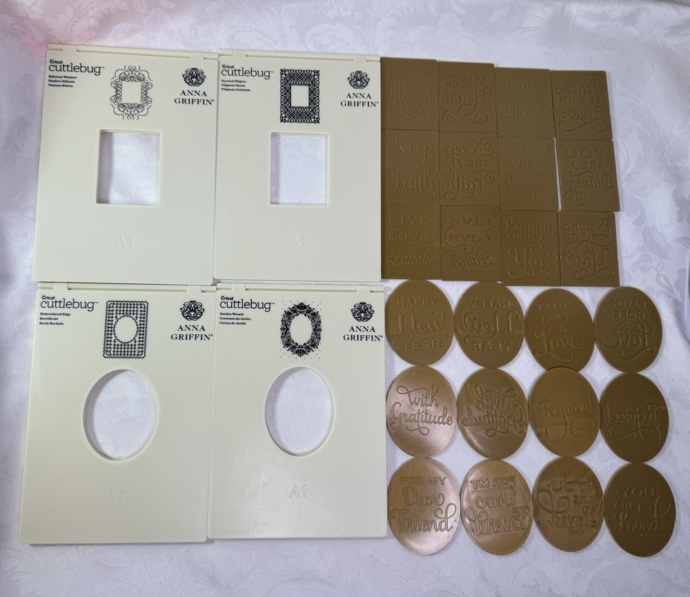 Cricut Anna Griffin Embossing Cuttlebug Frame Folders  Wreath Filigree Window