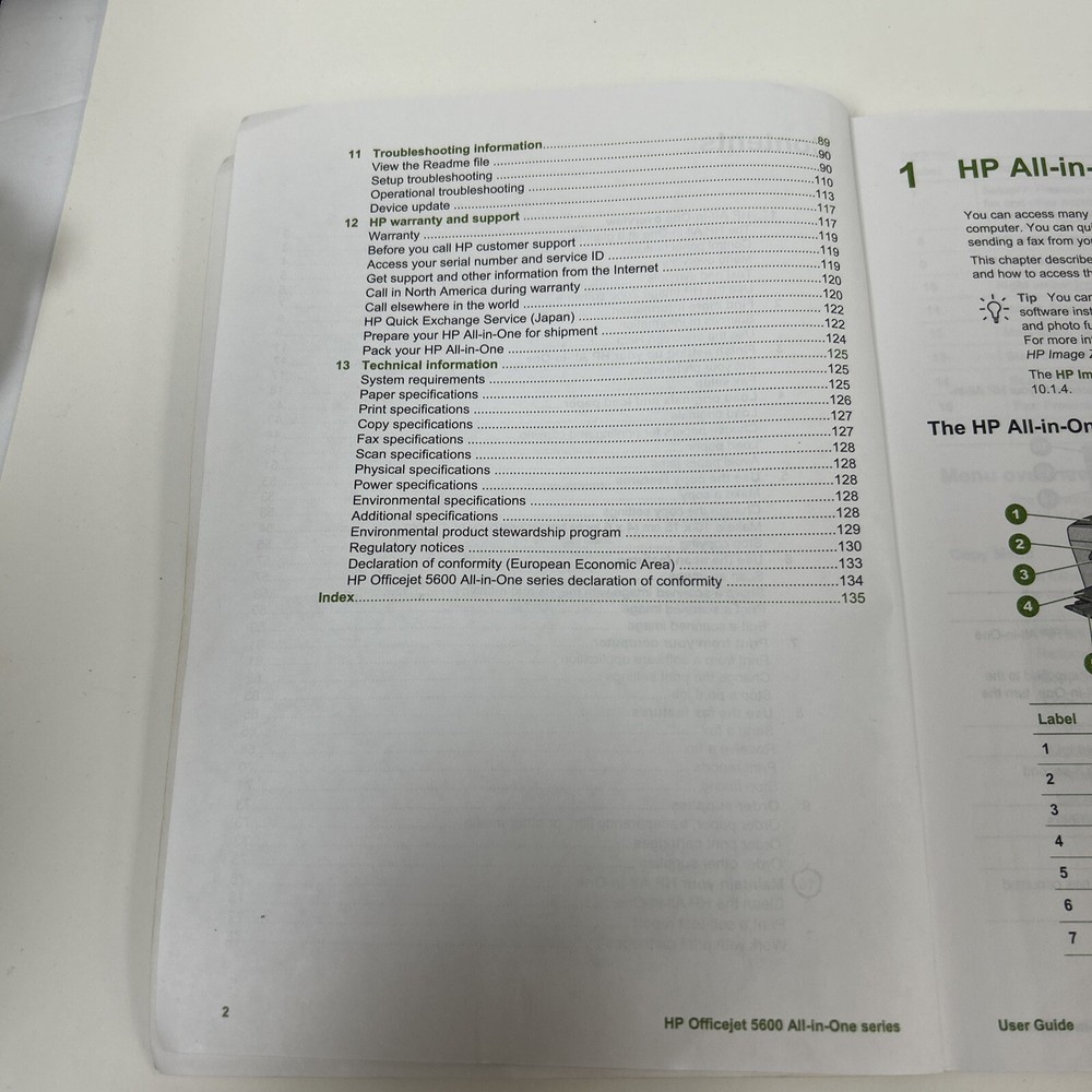 HP Officejet 5600 Printer All-in-One Series Manual User Guide