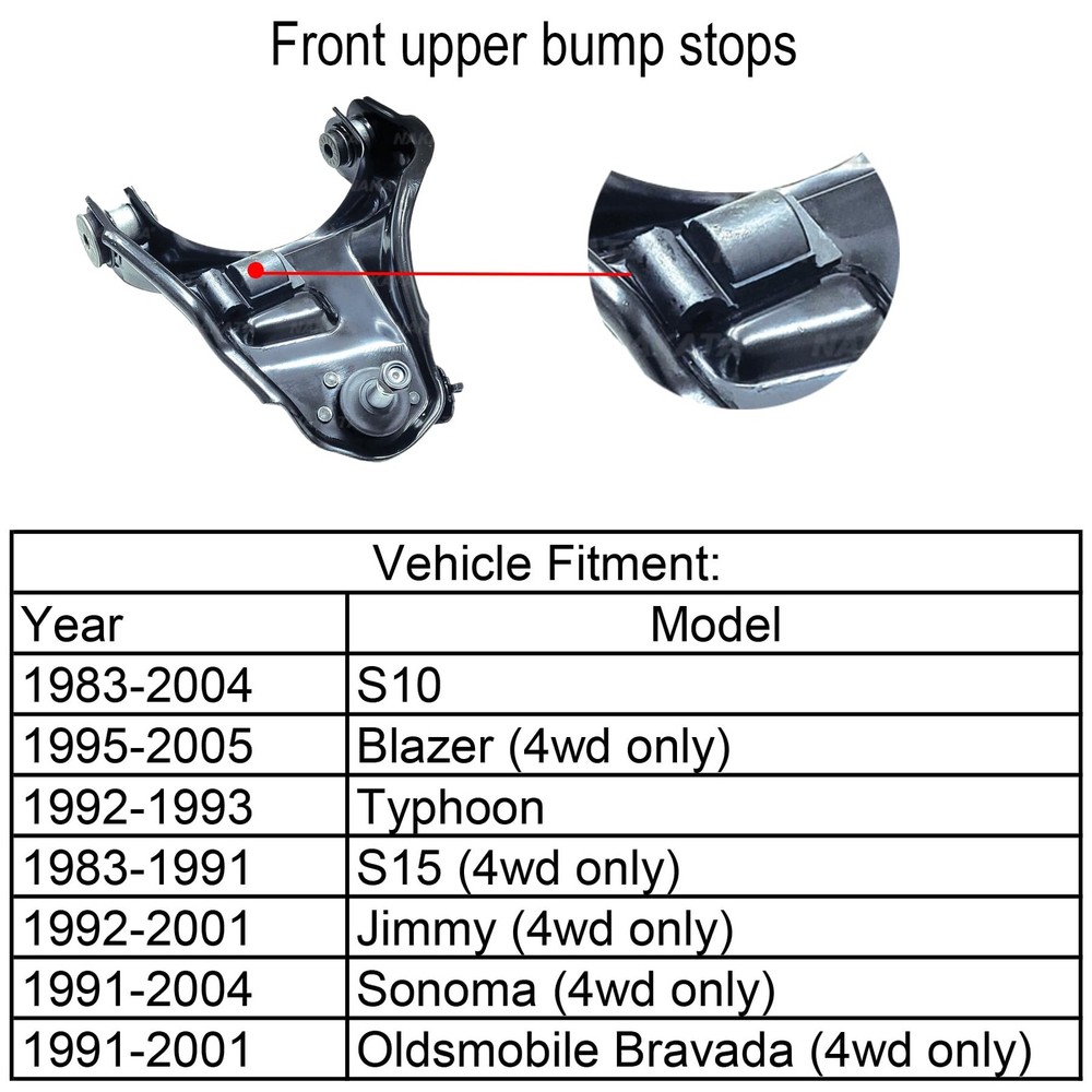 Front Bump Stops, Front Upper Control Arm Jounce Bumpers Compatible with Chev...