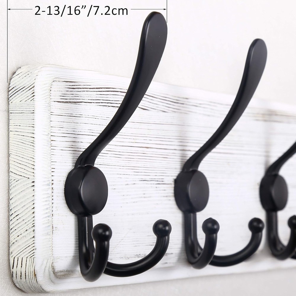 Farmhouse Style Wall Coat Rack with 5 Hooks - Easy Installation & Durable