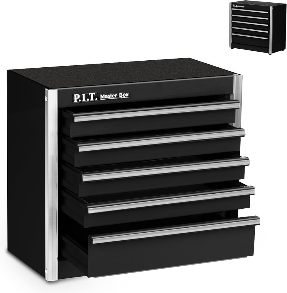 Elegant Black 5-Drawer Tool Case - Lightweight and Versatile Storage Solution