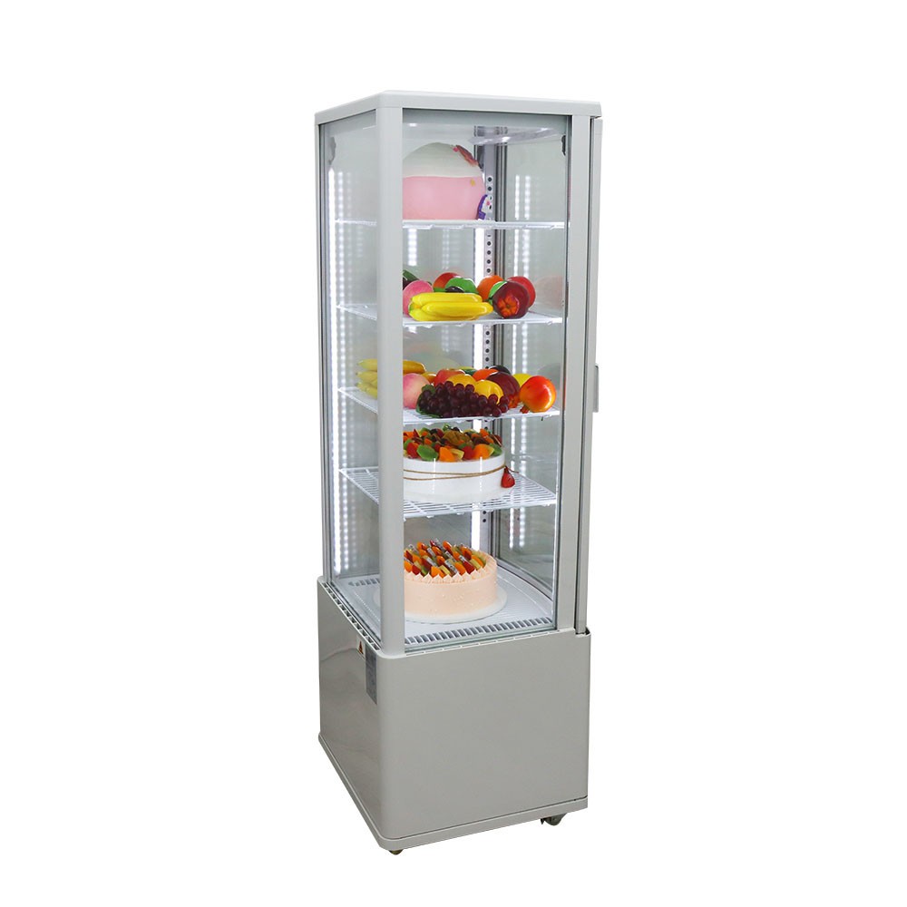 110V Vertical Refrigerated Cake Display Showcase Defogging Style Cabinet