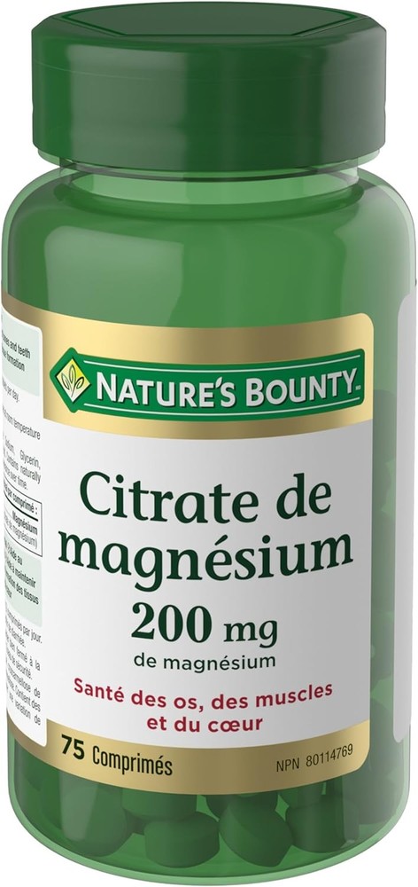 Nature's Bounty Magnesium Citrate 200 mg, 75 Tablets
