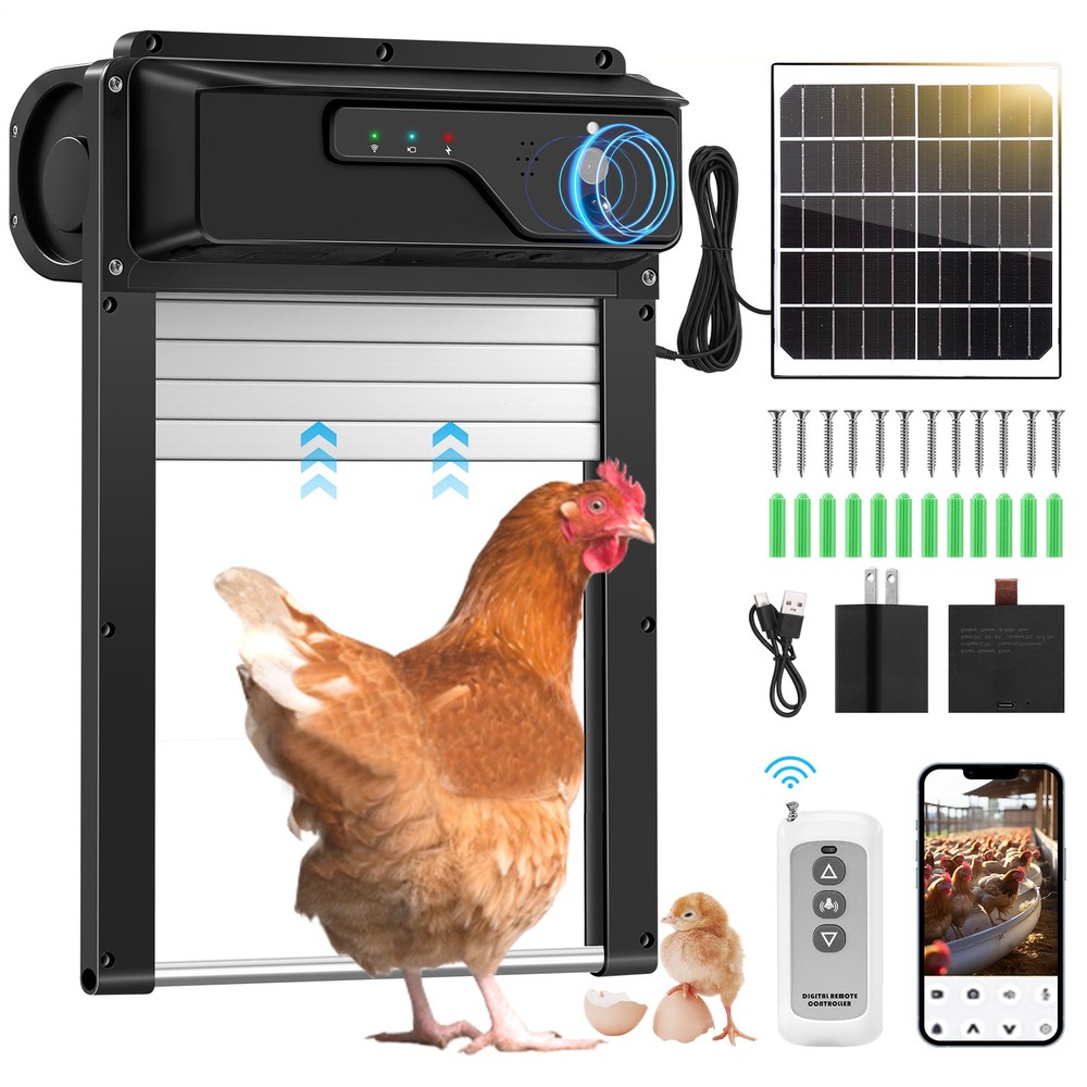 Solar Powered Automatic Chicken Coop Door with Timer/PIR Sensor Modes
