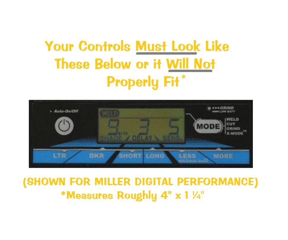 Miller Welding Helmet Digital Performance Clear Control Screen Protector NO LENS
