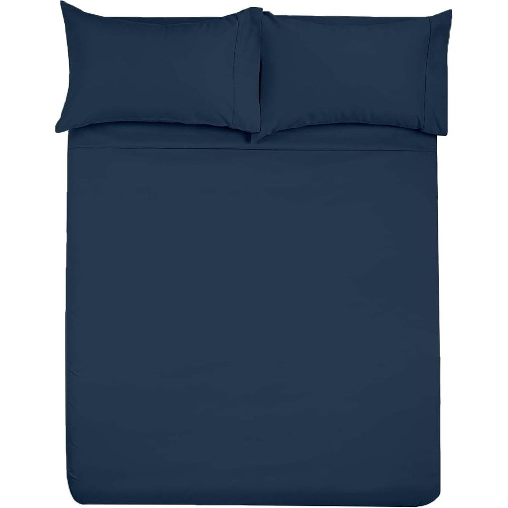 Luxury Microfiber Fitted Bed Sheet Set, 4 Piece, Deep Pocket for RV Bunks, Navy