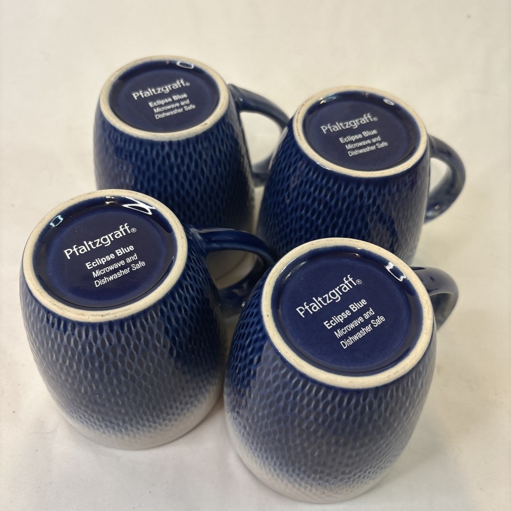 Set Of 4 Pfaltzgraff Everyday ECLIPSE BLUE Mug EUC