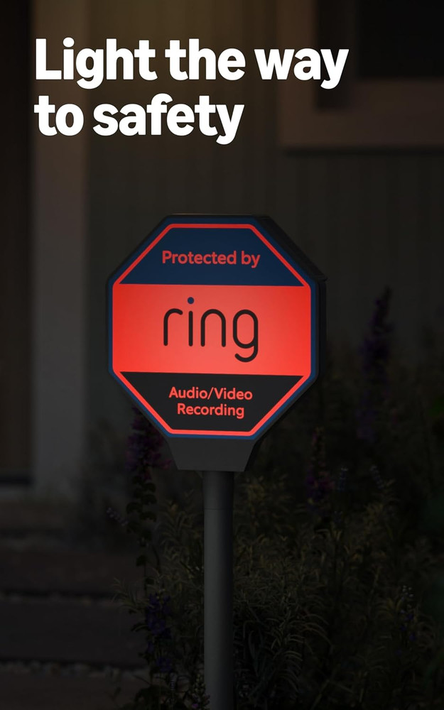 Beacon — Help Deter Crime 24/7, Solar Security Sign, Works on Amazon Sidewalk, S