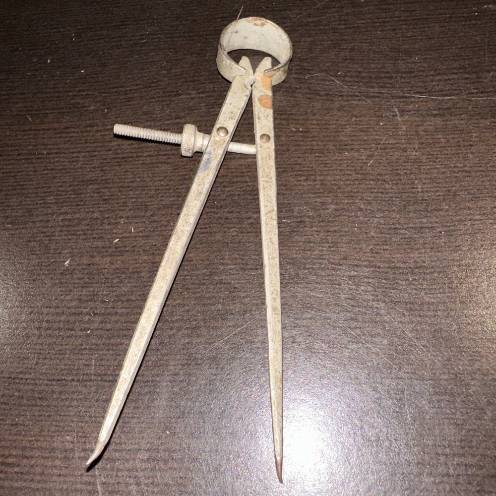 Vintage Machinist / Engineer Tool 6" Round Leg Divider Spring Caliper