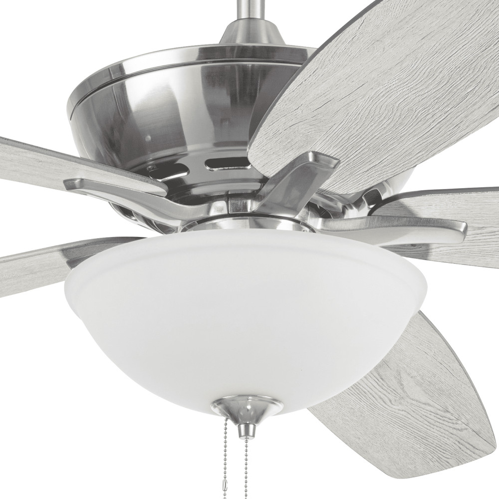60" Black Ceiling Fan with Light, 5 Blades, Reverse Airflow, Pull Chain Control