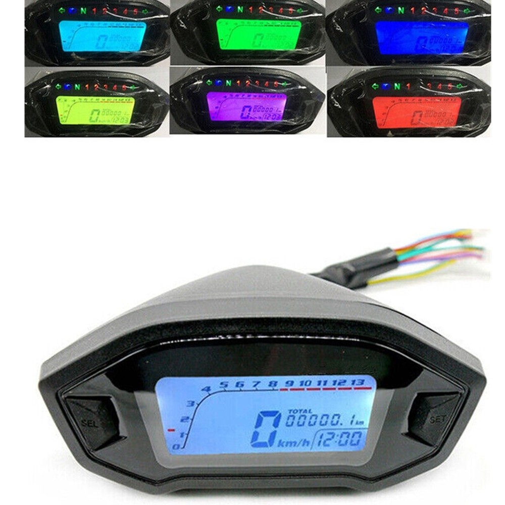 Motorcycle Digital Gauge Gear Fuel Indicator Backlight Instruments Odometer z