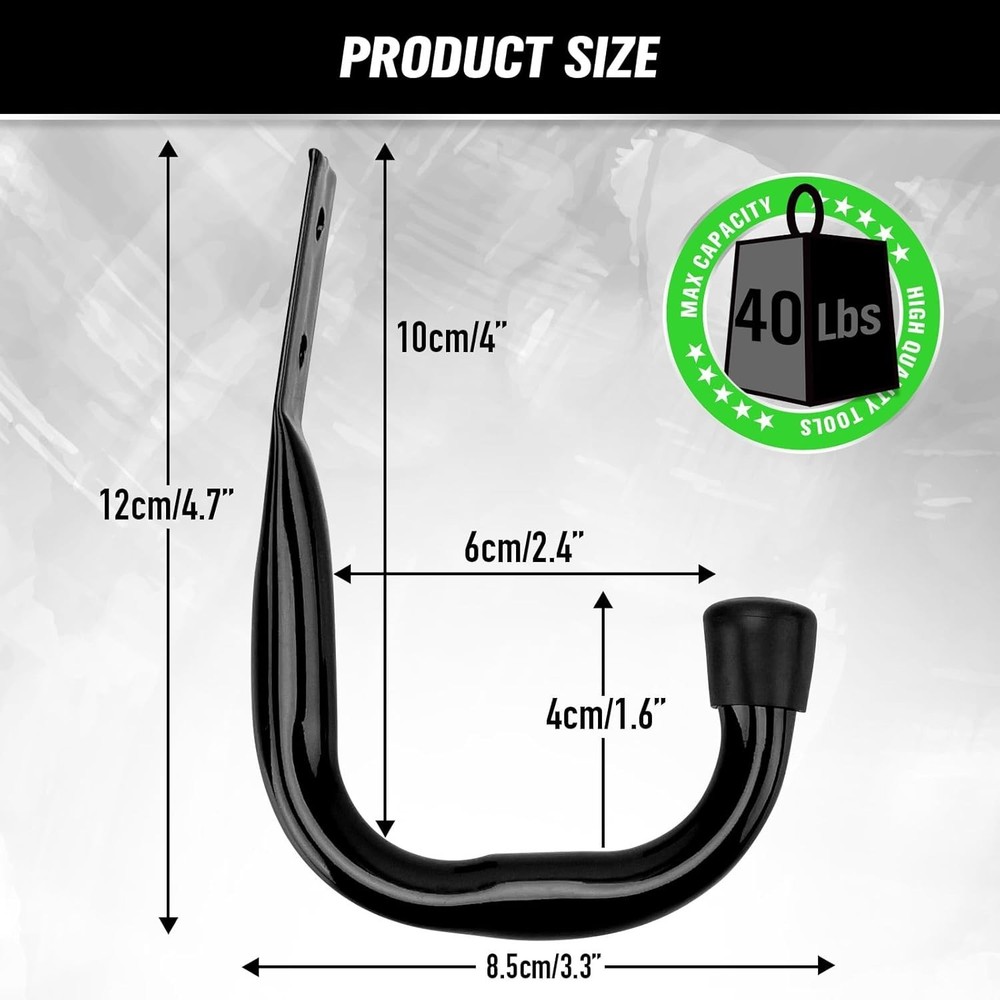 12 Pack Heavy Duty Garage Storage Hooks Wall Mount J Hooks For Hanging Tools