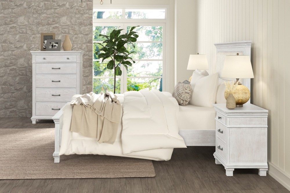 Transitional Style Eastern King 1pc Bed Set Weathered Gray Finish