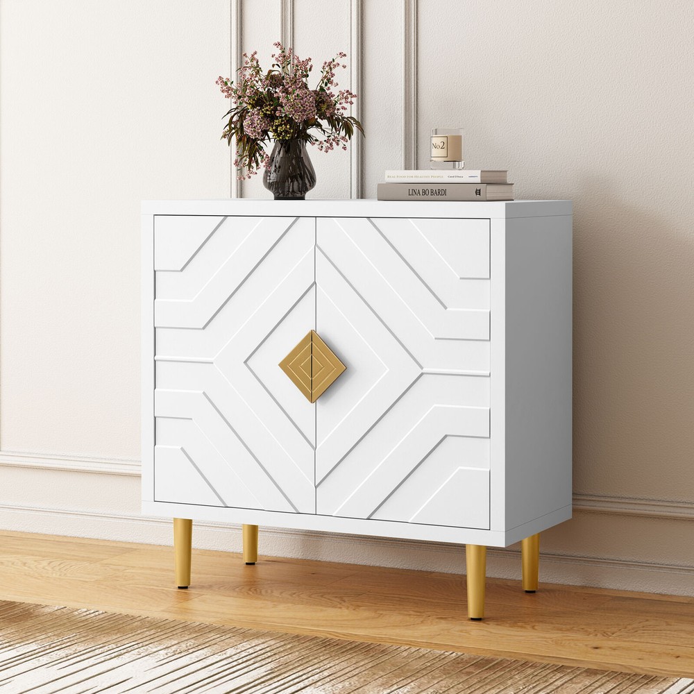 Storage Buffet Cabinet Kitchen Sideboard Console Table Organizer w/ Double Doors