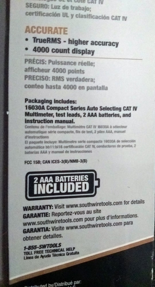 Southwire Tools 16030A Auto-selecting CAT IV Multimeter