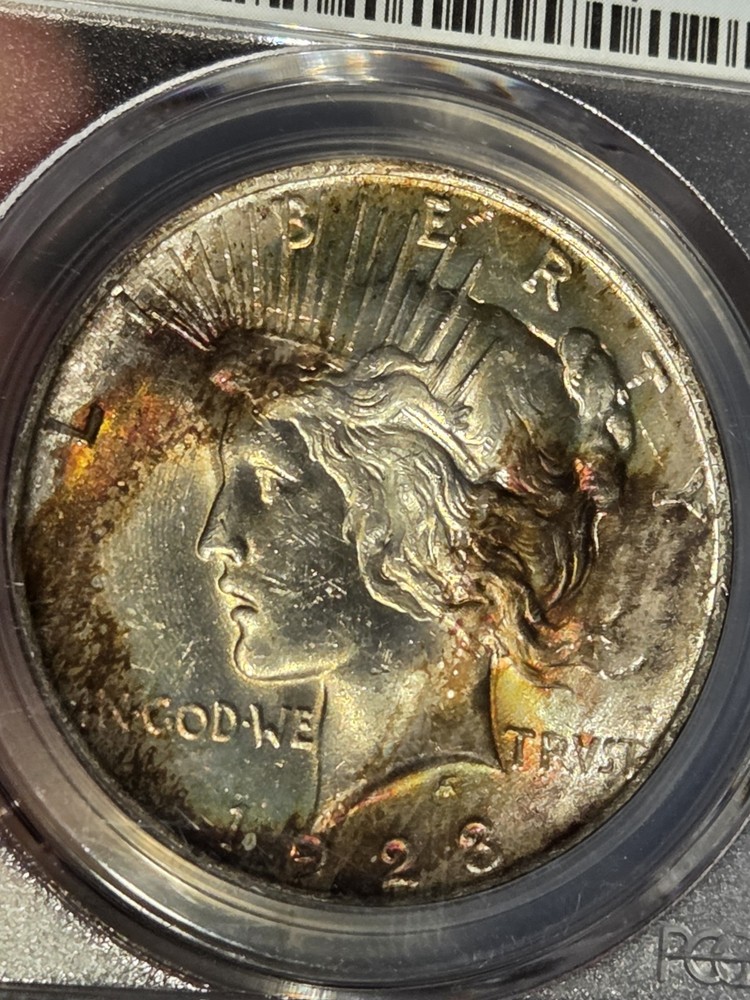 1923 $1 Peace Dollar PCGS MS63 Toned