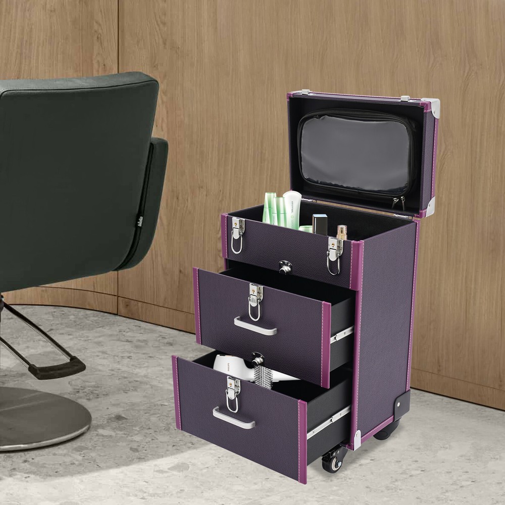 Large Rolling Cosmetic Case Makeup Trolley Rolling Makeup Case Waterproof