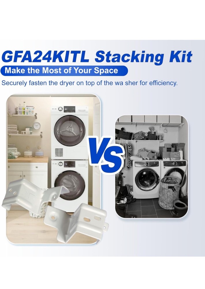 GE 24" Washer Dryer Stack Bracket Kit - GFA24KITL - Laundry Stacking Kit