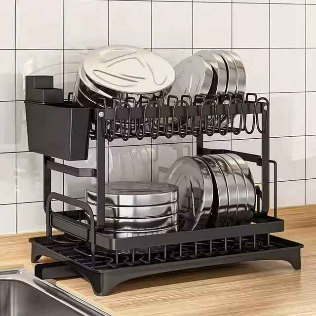 TWINS CHA & SAL Foldable Over The Sink Dish Drying Rack with Drainage, Stainless