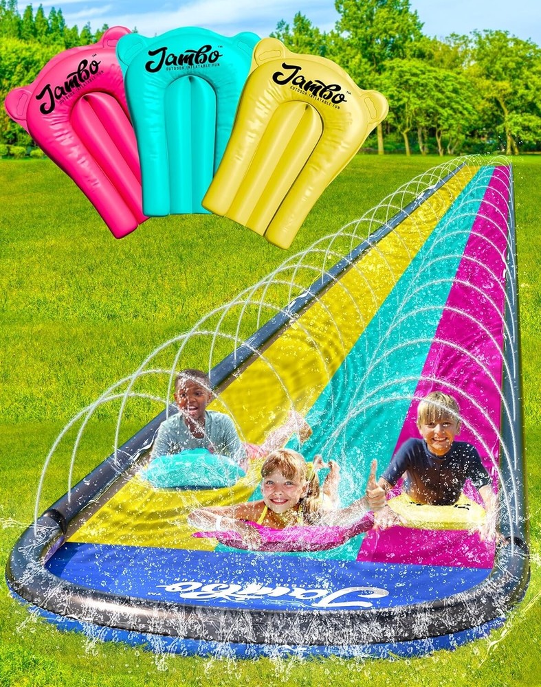 Extra Long 20ft Backyard Waterslide with 3-Board Package – Kids Water Adventure