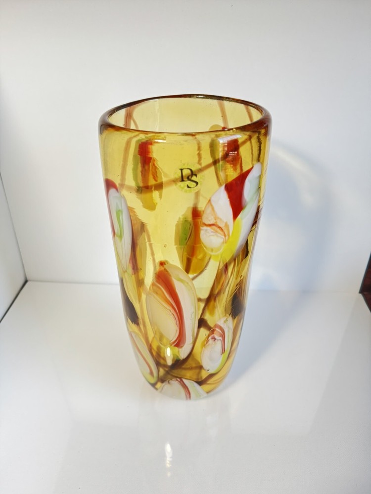 Large Amber Floral Design Art Studio