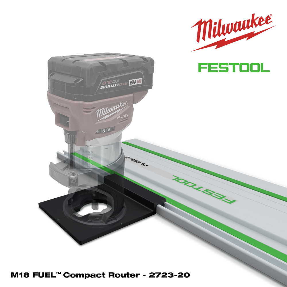 M18 Trim Router Track Guide Rail Plate - Optimized for Festool Rails