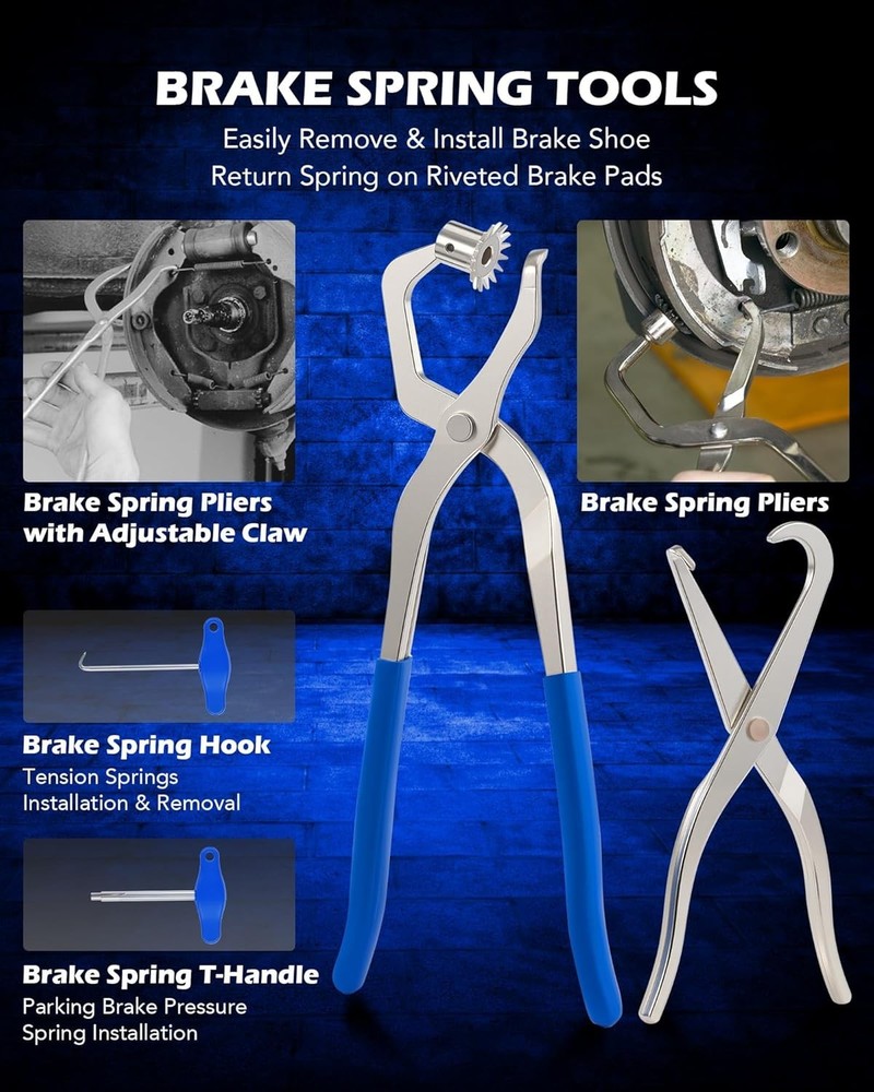 Orion Motor Tech Drum Brake Tool Kit, 15pc. Master Drum & Disc Brake Tool Kit...