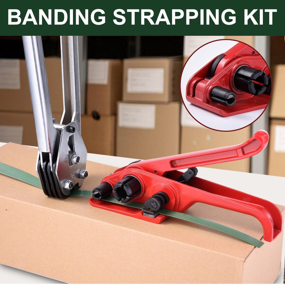Banding Strapping Kit Pallet Packaging Strapping Tool PET Tensioning Tool 2000Ft