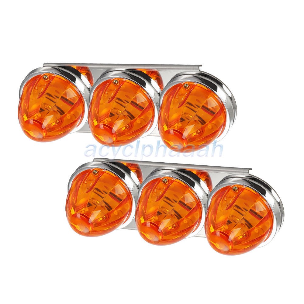 Pair Air Cleaner Front Light w/ Brackets Kit For Peterbilt 3 Radius Watermelon