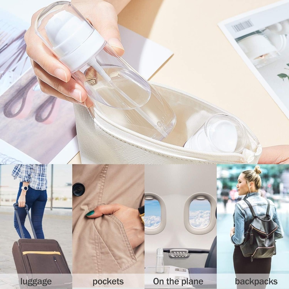 Travel Spray Bottles 2 Pack Clear 100ml