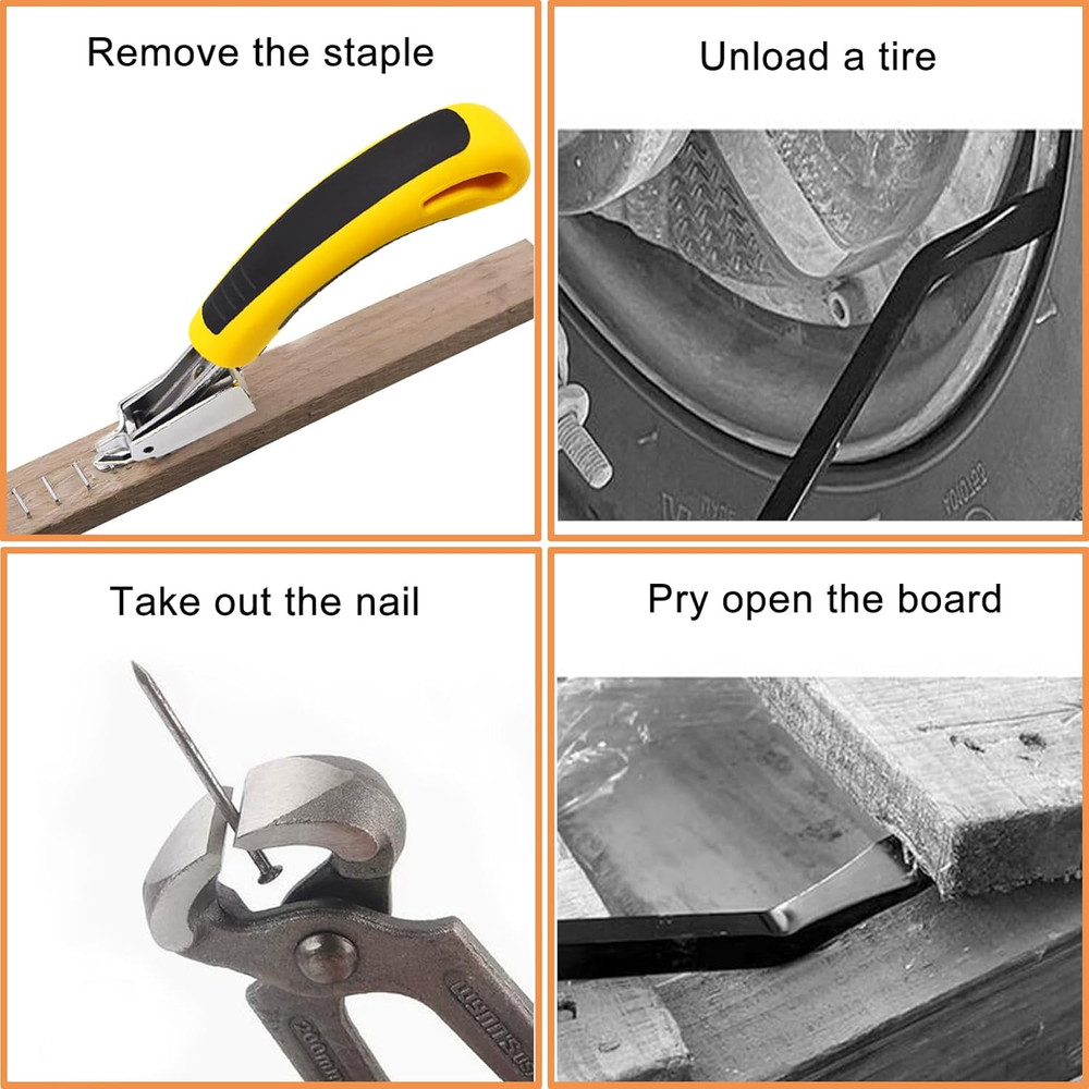 3Pcs Heavy Duty Upholstery and Construction Staple Remover with Tack Puller Tool