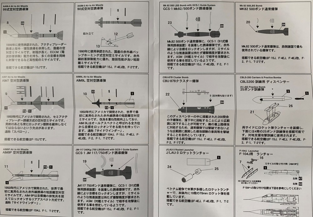 1/144 Modern Aircraft Weapons JASDF Weapons Set : #PF-9 : PLATZ