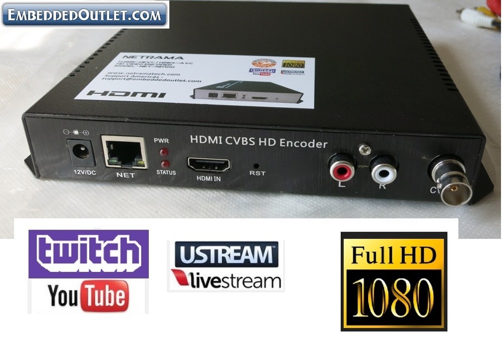 HDMI Composite Encoder Youtube Twitch Ustream LiveStream Live Broadcast IP Video