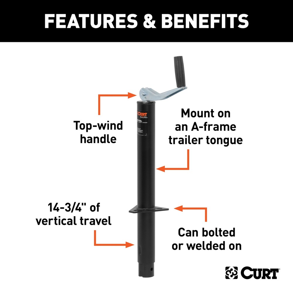A-Frame Jack with Top Handle (2,000 lbs, 15" Travel)